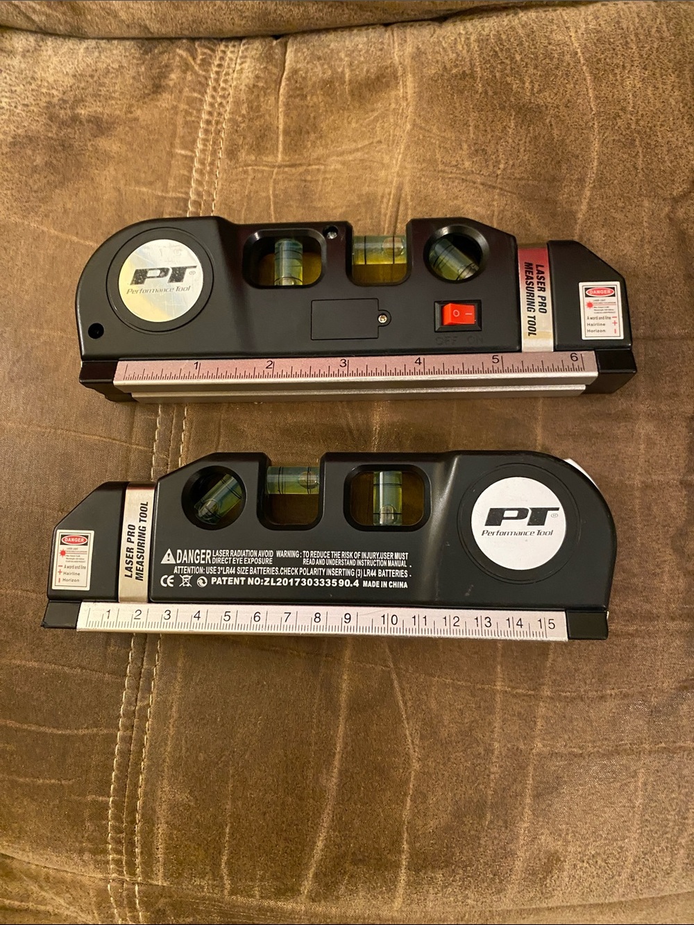 Performance Tool Laser Level and Ruler - Black & Silver Lot of 2 DC2